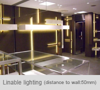 Lnable lighting (distance to wall 50mm)