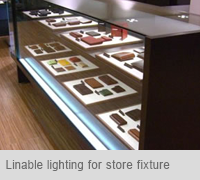 Linable lighting for store fixture