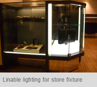 Linable lighting for store fixture
